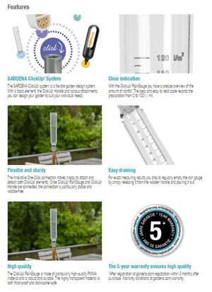 Gardena ClickUp! RainGauge Garden Plus