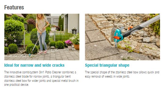 Gardena Combisystem 3in1 Patio Cleaner Garden Plus