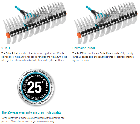 Gardena Combisystem Cutter Rake Garden Plus