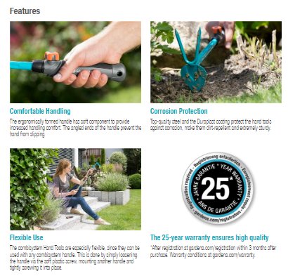 Gardena Combisystem Hand Hoe 8911 Garden Plus