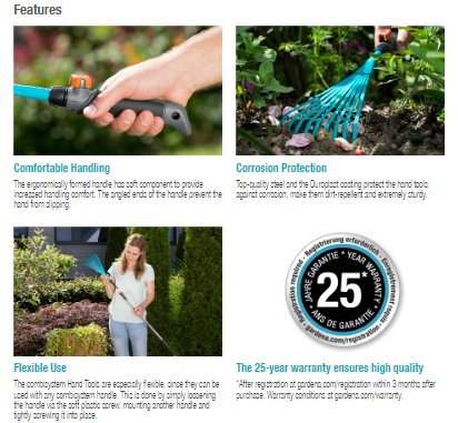 Gardena Combisystem Hand Rake 8919 Garden Plus