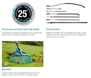 Gardena Combisystem Plastic Adjustable Rake 3099 Garden Plus