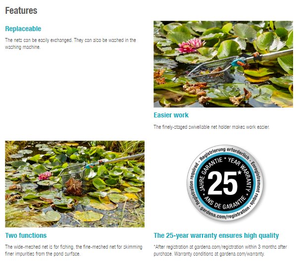 Gardena Combisystem Pond Net Vario 2 Garden Plus