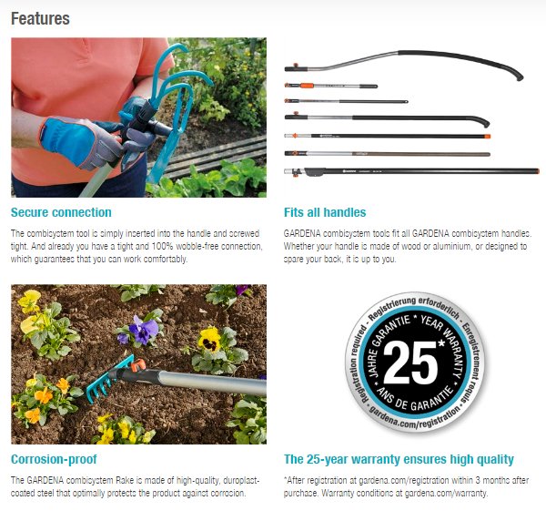 Gardena Combisystem Rake 3179 Garden Plus