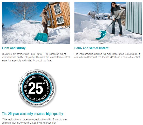 GARDENA combisystem Snow Shovel ES 40 — 40 cm 3242-20