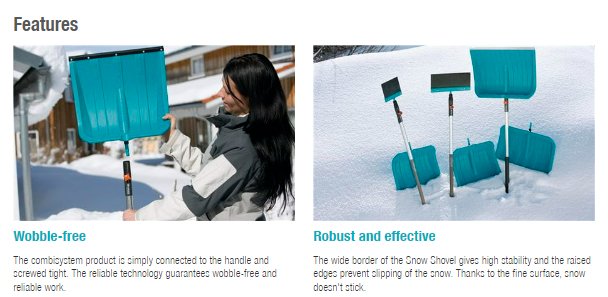 Gardena Combisystem Snow Shovel KST 40 Garden Plus