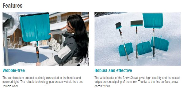 Gardena Combisystem Snow Shovel KST 50 Garden Plus