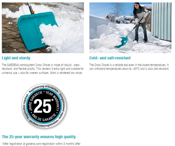 Gardena Combisystem Snow Shovel KST 50 Garden Plus