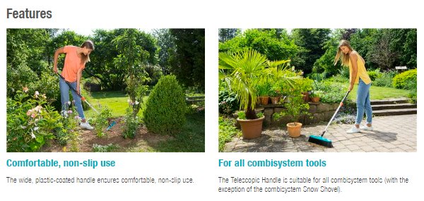 Gardena Combisystem Telescopic Handle 90 – 145 cm Garden Plus