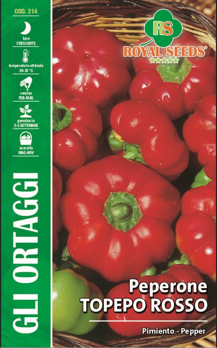 Pimiento - Pepper Topepo Rosso - Royal Seed /RYMO 97/91 Garden Plus