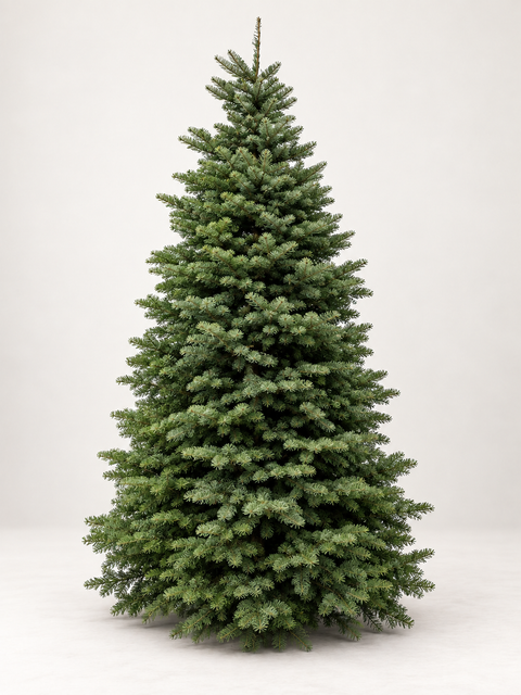 Fresh-cut Noble Fir tree — 8–9 ft
